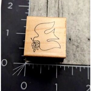 Embossing Arts Flying Dove Bird Branch 692A 1990 Rubber Stamp Wood #H104